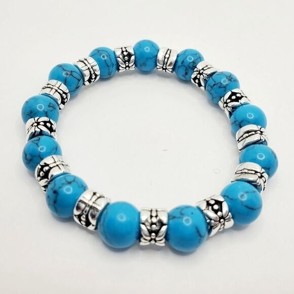 Hand Crafted Tibetan Style Turquoise Bracelet - Picture 8 of 8